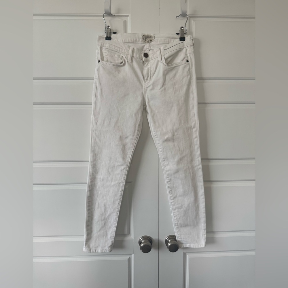 Current Elliot The Stiletto Sugar White Skinny Jeans Mid Rise Womens Size 29